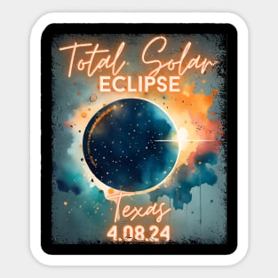 Total Solar Eclipse 2024 Texas Art Science Men Women Kids Sticker